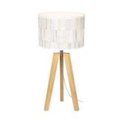 Malo Lampa Stołowa 1xE27 Max.60W Dąb Olejowany/Transparentny PVC/Multikolor