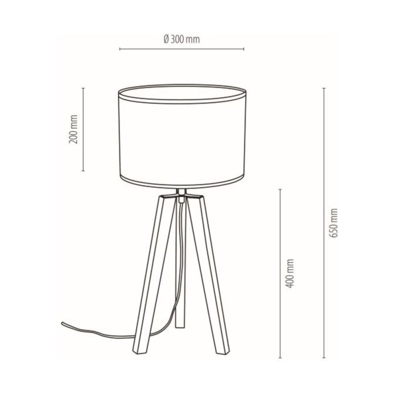 Malo Lampa Stołowa 1xE27 Max.60W Dąb Olejowany/Transparentny PVC/Multikolor
