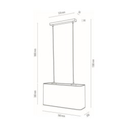 Malo Lampa Wisząca 2xE27 Max.40W Dąb Olejowany/Transparentny PVC/Multikolor
