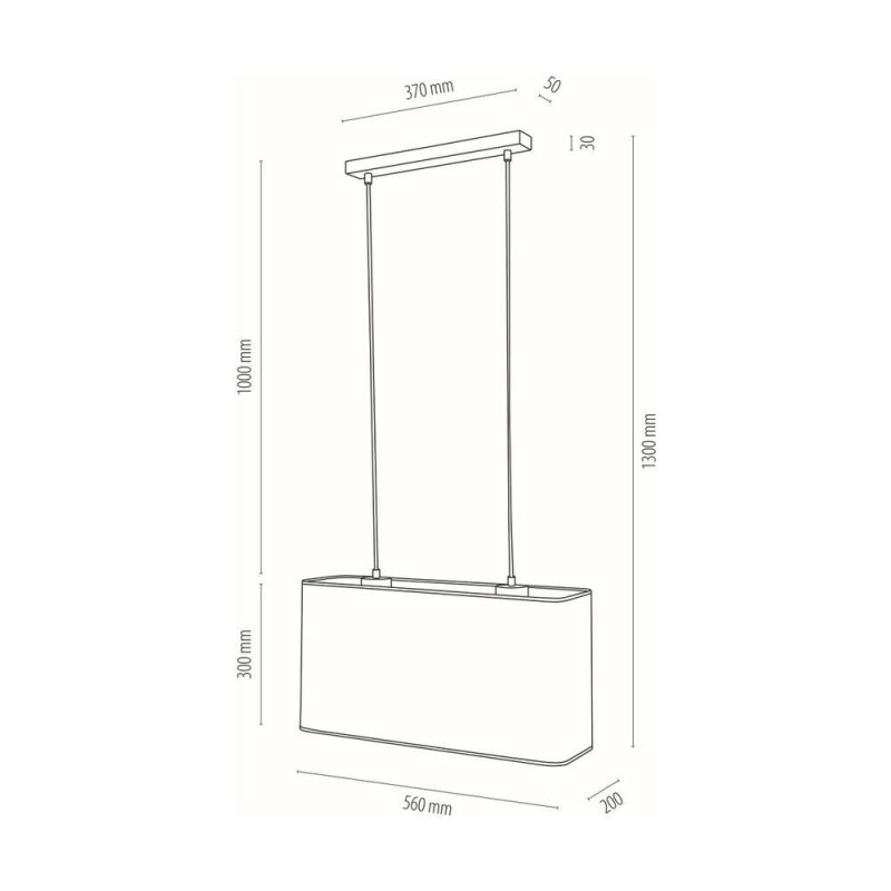 Malo Lampa Wisząca 2xE27 Max.40W Dąb Olejowany/Transparentny PVC/Multikolor