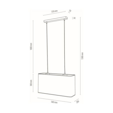 Malo Lampa Wisząca 2xE27 Max.40W Dąb Olejowany/Transparentny PVC/Multikolor