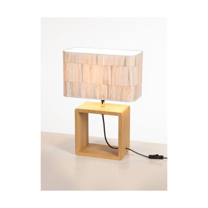 Malo Lampa Stołowa 1xE27 Max.25W Dąb Olejowany/Antracyt/Multikolor