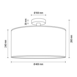 Espacio Lampa Sufitowa 1xE27 Max.60W Czarny/Multikolor