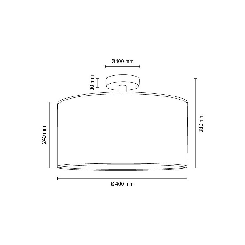 Espacio Lampa Sufitowa 1xE27 Max.60W Czarny/Multikolor