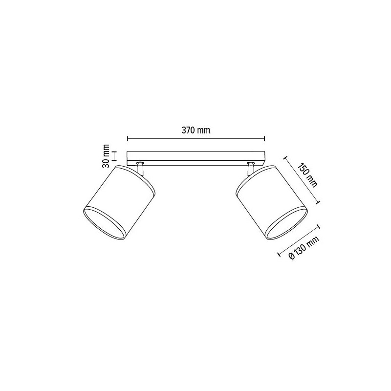 Espacio Lampa Sufitowa 2xE27 Max.25W Czarny/Multikolor