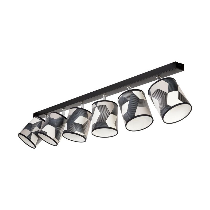 Espacio Lampa Sufitowa 6xE27 Max.25W Czarny/Multikolor