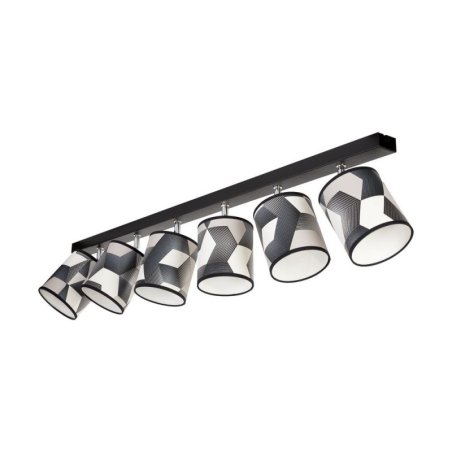 Espacio Lampa Sufitowa 6xE27 Max.25W Czarny/Multikolor