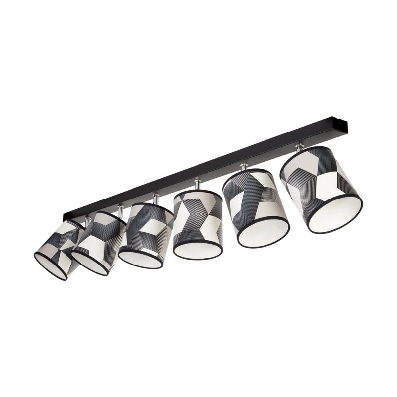Espacio Lampa Sufitowa 6xE27 Max.25W Czarny/Multikolor