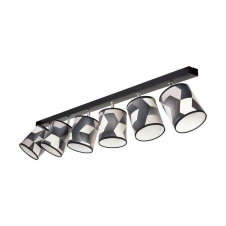 Espacio Lampa Sufitowa 6xE27 Max.25W Czarny/Multikolor