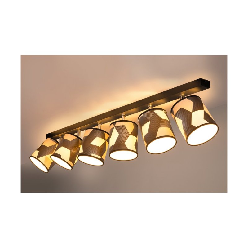 Espacio Lampa Sufitowa 6xE27 Max.25W Czarny/Multikolor