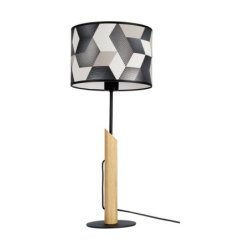 Espacio Lampa Stołowa 1xE27 Max.60W Czarny/Dąb Olejowany/Multikolor