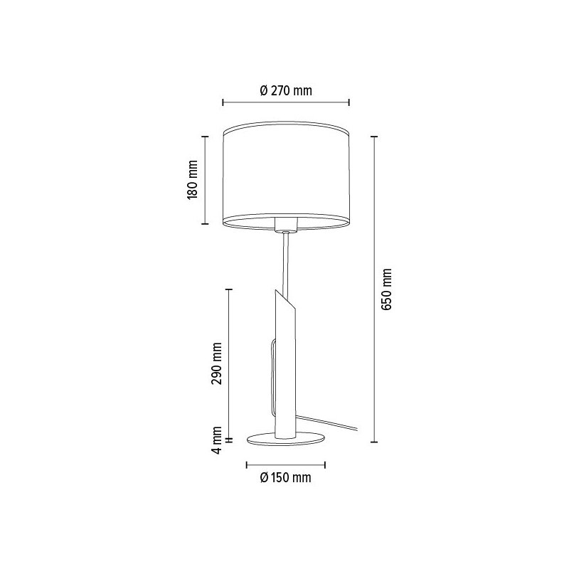 Espacio Lampa Stołowa 1xE27 Max.60W Czarny/Dąb Olejowany/Multikolor