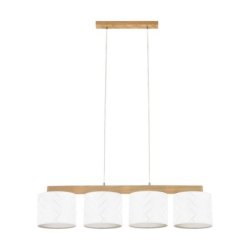 Punto Lampa Wisząca 4xE27 Max.25W Dąb Olejowany/Transparentny PVC/Multikolor