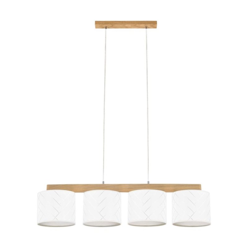 Punto Lampa Wisząca 4xE27 Max.25W Dąb Olejowany/Transparentny PVC/Multikolor