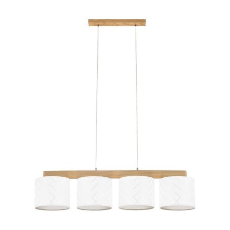 Punto Lampa Wisząca 4xE27 Max.25W Dąb Olejowany/Transparentny PVC/Multikolor