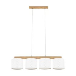 Punto Lampa Wisząca 4xE27 Max.25W Dąb Olejowany/Transparentny PVC/Multikolor