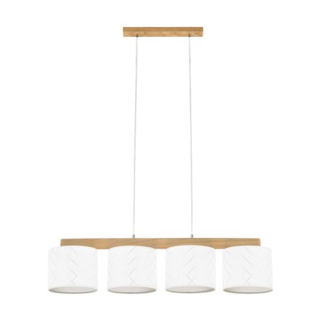 Punto Lampa Wisząca 4xE27 Max.25W Dąb Olejowany/Transparentny PVC/Multikolor