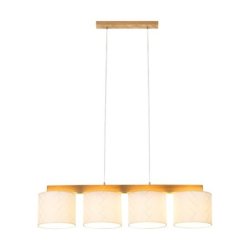 Punto Lampa Wisząca 4xE27 Max.25W Dąb Olejowany/Transparentny PVC/Multikolor