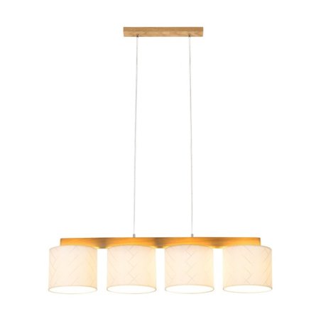 Punto Lampa Wisząca 4xE27 Max.25W Dąb Olejowany/Transparentny PVC/Multikolor