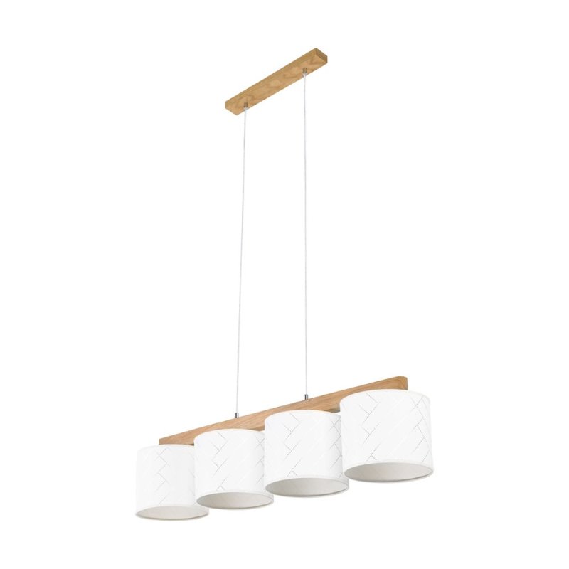 Punto Lampa Wisząca 4xE27 Max.25W Dąb Olejowany/Transparentny PVC/Multikolor