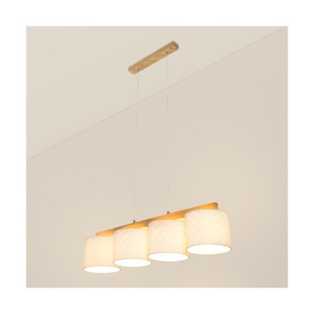 Punto Lampa Wisząca 4xE27 Max.25W Dąb Olejowany/Transparentny PVC/Multikolor