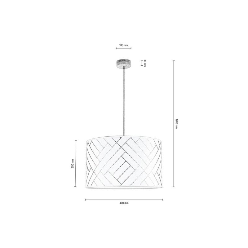 Punto Lampa Wisząca 1xE27 Max.60W Dąb Olejowany/Transparentny PVC/Multikolor
