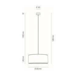 Punto Lampa Wisząca 1xE27 Max.60W Dąb Olejowany/Transparentny PVC/Multikolor