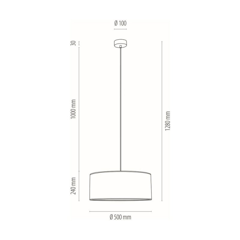 Punto Lampa Wisząca 1xE27 Max.60W Dąb Olejowany/Transparentny PVC/Multikolor