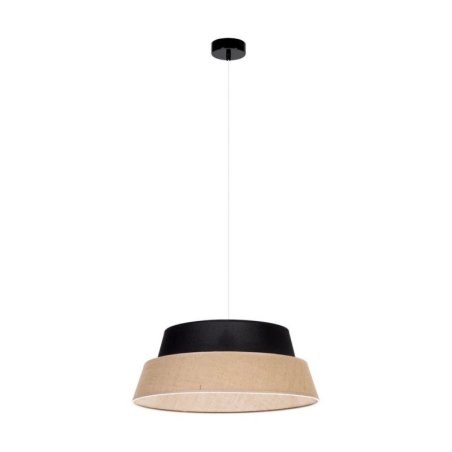 Jute Lampa Wisząca 1xE27 Max.60W Czarny/Transparentny PVC/Czarny-Beżowy