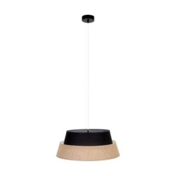 Jute Lampa Wisząca 1xE27 Max.60W Czarny/Transparentny PVC/Czarny-Beżowy