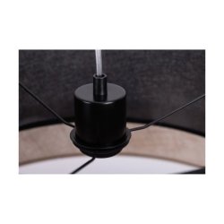 Jute Lampa Wisząca 1xE27 Max.60W Czarny/Transparentny PVC/Czarny-Beżowy