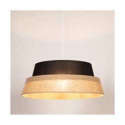 Jute Lampa Wisząca 1xE27 Max.60W Czarny/Transparentny PVC/Czarny-Beżowy