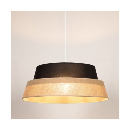 Jute Lampa Wisząca 1xE27 Max.60W Czarny/Transparentny PVC/Czarny-Beżowy