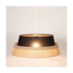 Jute Lampa Wisząca 1xE27 Max.60W Czarny/Transparentny PVC/Czarny-Beżowy