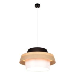 Jute Lampa Wisząca 1xE27 Max.60W Czarny/Transparentny PVC/Czarny-Beżowy-Biały