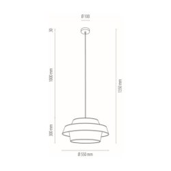 Jute Lampa Wisząca 1xE27 Max.60W Czarny/Transparentny PVC/Czarny-Beżowy-Biały