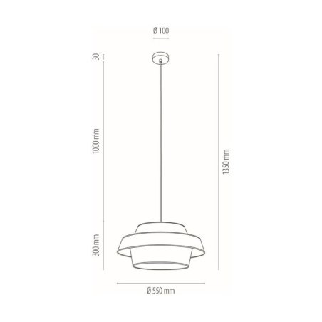 Jute Lampa Wisząca 1xE27 Max.60W Czarny/Transparentny PVC/Czarny-Beżowy-Biały