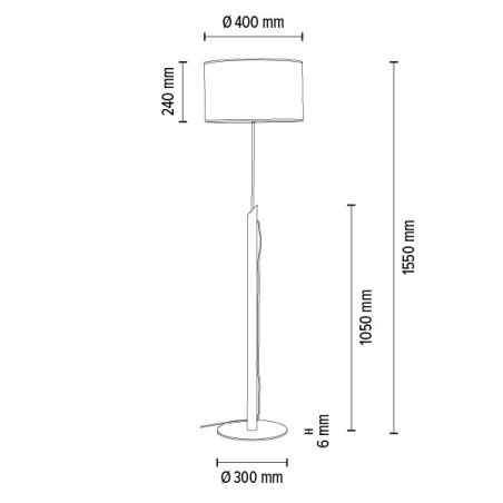 Colette Grey Lampa Podłogowa 1xE27 Max.60W Czarny/Sosna Bejcowana Szara/Czarny/Szary