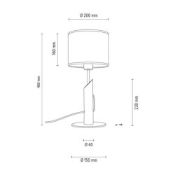 Colette Grey Lampa Stołowa 1xE27 Max.40W Czarny/Sosna Besjowana Szara/Czarny/Szary