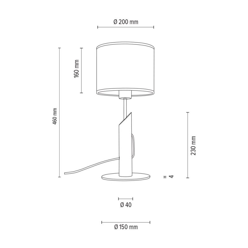 Colette Grey Lampa Stołowa 1xE27 Max.40W Czarny/Sosna Besjowana Szara/Czarny/Szary
