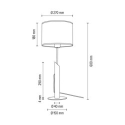 Colette Grey Lampa Stołowa 1xE27 Max.60W Czarny/Sosna Szara/Czarny/Szary