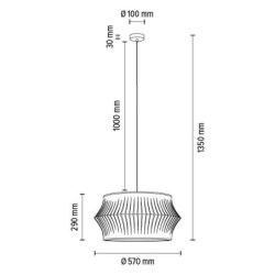 Lotus Lampa Wisząca 1xE27 Max.60W Czarny/Transparentny PVC/Szary