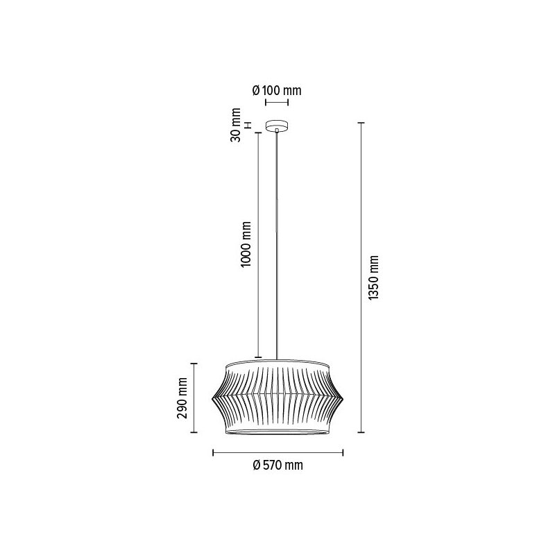 Lotus Lampa Wisząca 1xE27 Max.60W Czarny/Transparentny PVC/Szary