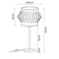 Lotus Lampa Stołowa 1xE27 Max.40W Czarny/Czarny PVC/Szary