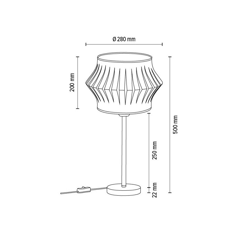 Lotus Lampa Stołowa 1xE27 Max.40W Czarny/Czarny PVC/Szary