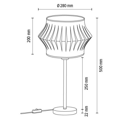 Lotus Lampa Stołowa 1xE27 Max.40W Czarny/Czarny PVC/Szary