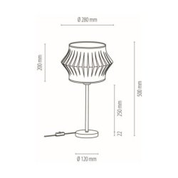 Lotus Lampa Stołowa 1xE27 Max.40W Czarny/Czarny PVC/Antracyt