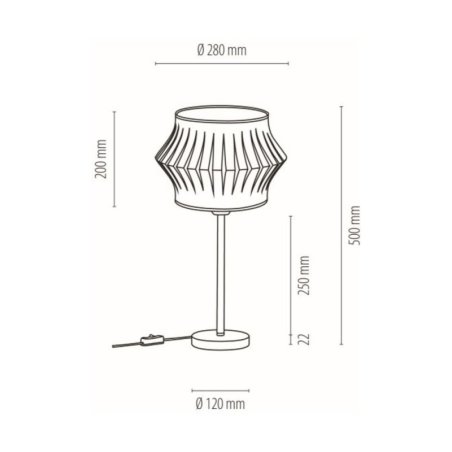 Lotus Lampa Stołowa 1xE27 Max.40W Czarny/Czarny PVC/Antracyt