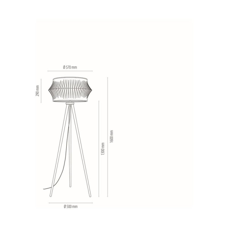 Lotus Lampa Podłogowa 1xE27 Max.40W Czarny/Czarny PVC/Antracyt