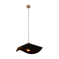 Hattu Lampa Wisząca 1xE27 Max.40W Dąb Olejowany/Czarny/Czarny